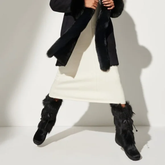 Italian Fur & Leather Winter Boots – Size 39 (US 8.5–9) - Picture 5 of 6